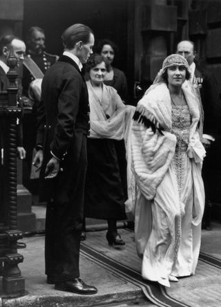 The Queen Mother on her wedding day