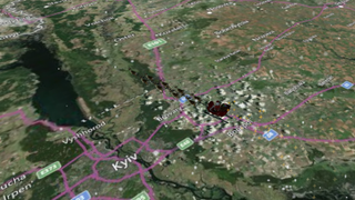 Santa flying over Kyiv on Norad santa tracker
