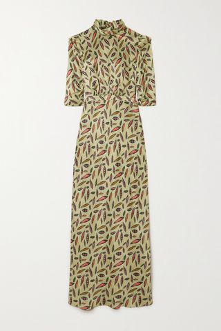 Adele Printed Silk-Satin Maxi Dress