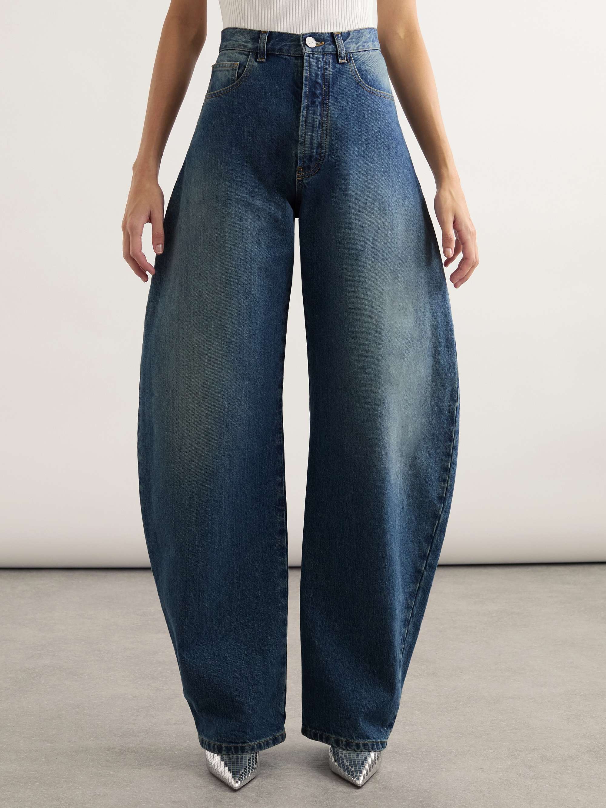 High-Rise Barrel-Leg Jeans