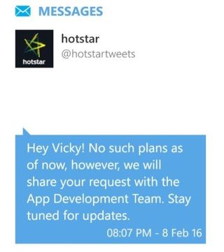 hotstar response