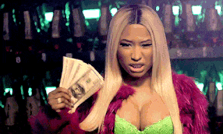 Nicky Minaj waving money
