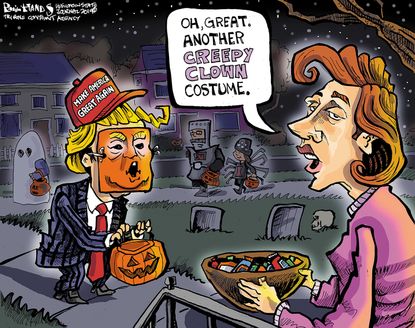 Political Cartoon U.S. Trump Pelosi Creepy Clown