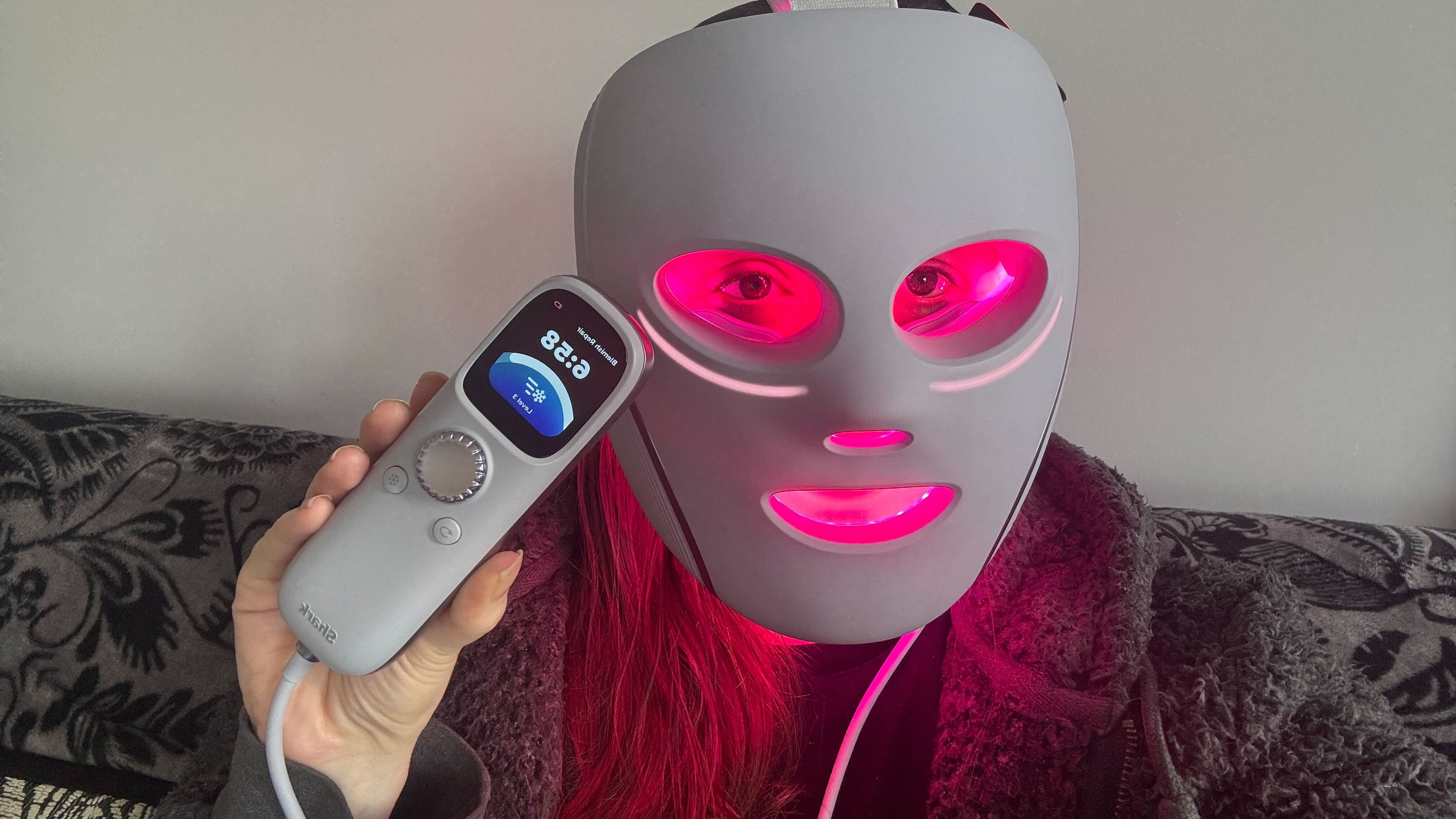 I’m halfway through testing the Shark Cryoglow, and I’m already completely sold on this puffy eye-busting LED face mask