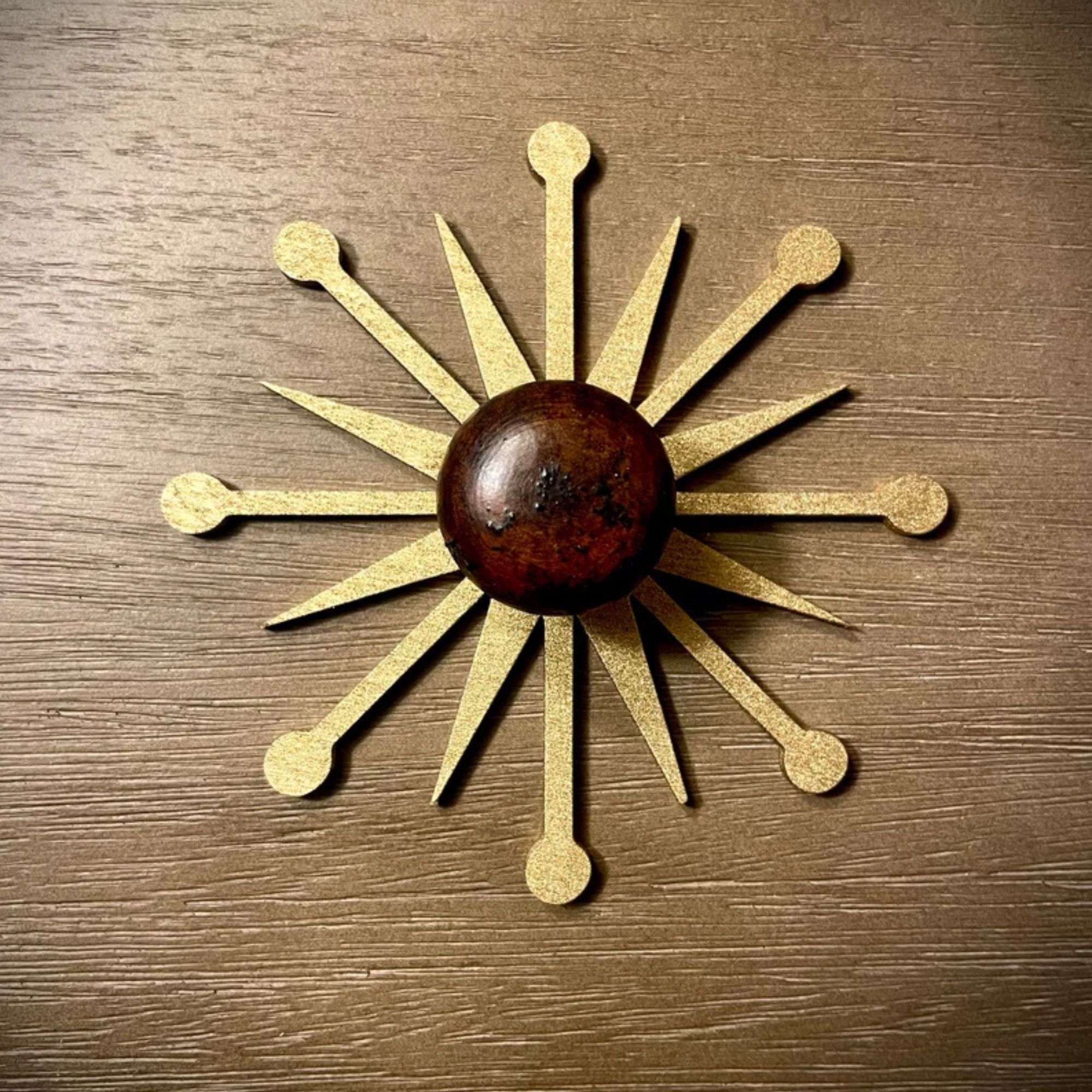 Boho Modern Mid Century Modern Atomic Starburst wood drawer knob