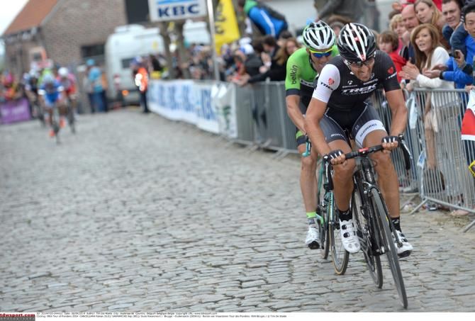 Fabian Cancellara leads Sep Vanmarcke on the Oude Kwaremont