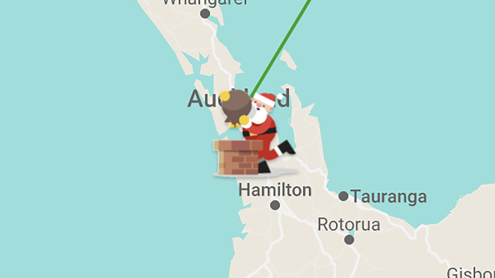  Google Санта-трекер в Новой Зеландии