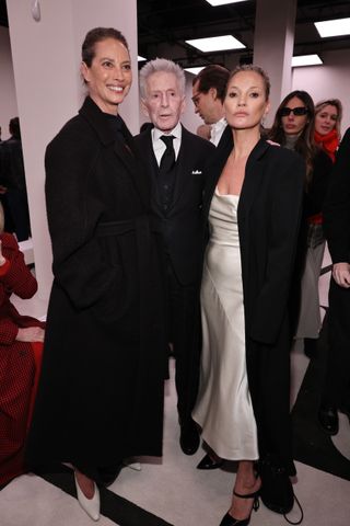 Christy Turlington and Kate Moss stand with Calvin Klein at the 2025 Calvin Klein collection show