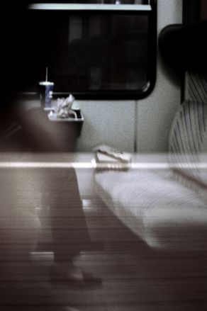 Blurred image of public transport seating