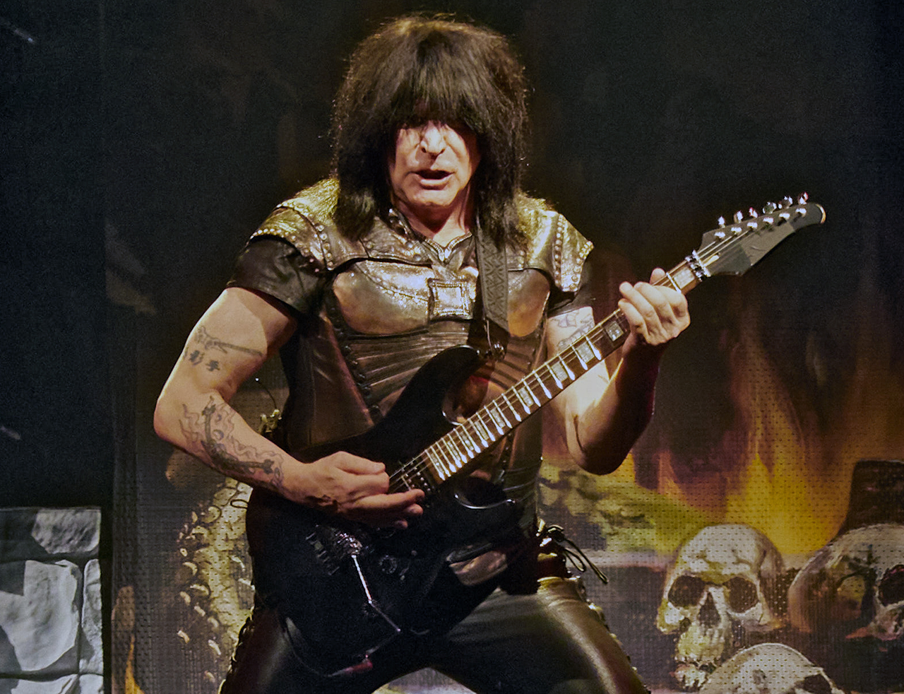 Michael Angelo Batio performs onstage with Manowar at the Kingdom of Rock Festival at the Navarra Arena in Pamplona, Navarra, Spain on March 8, 2025