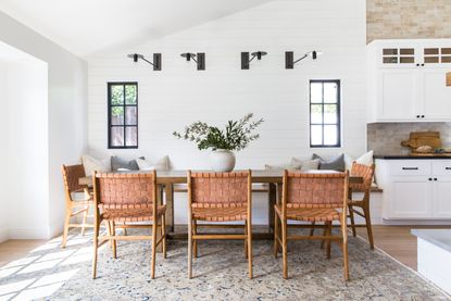 Paneling on a dining room wall