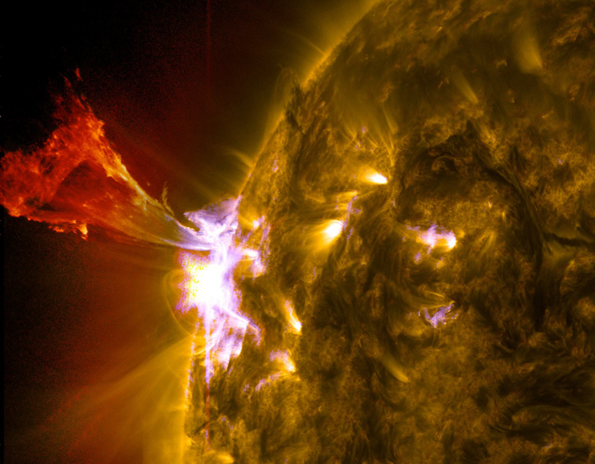 A solar flare and sun eruption was unleashed on May 3, 2013.