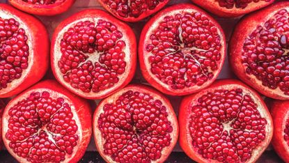 Pomegranate's chopped into halves