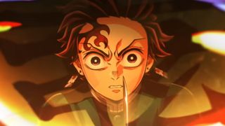 Tanjiro facing down a demon in Demon Slayer: Kimetsu no Yaiba &ndash; The Movie: Infinity Castle