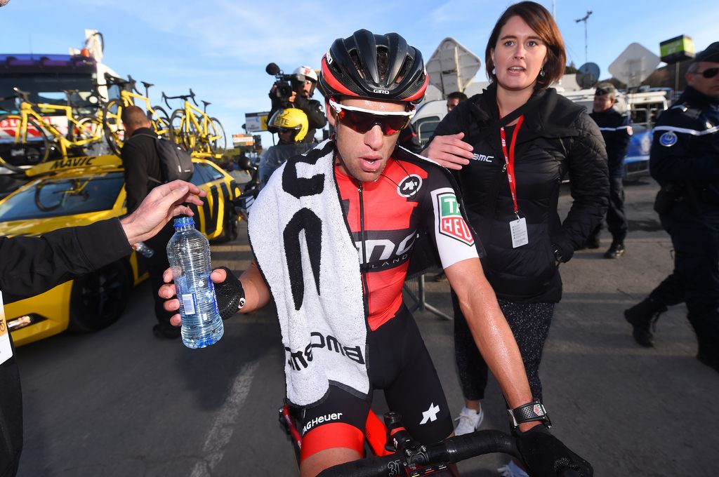 Richie Porte cools down after his win