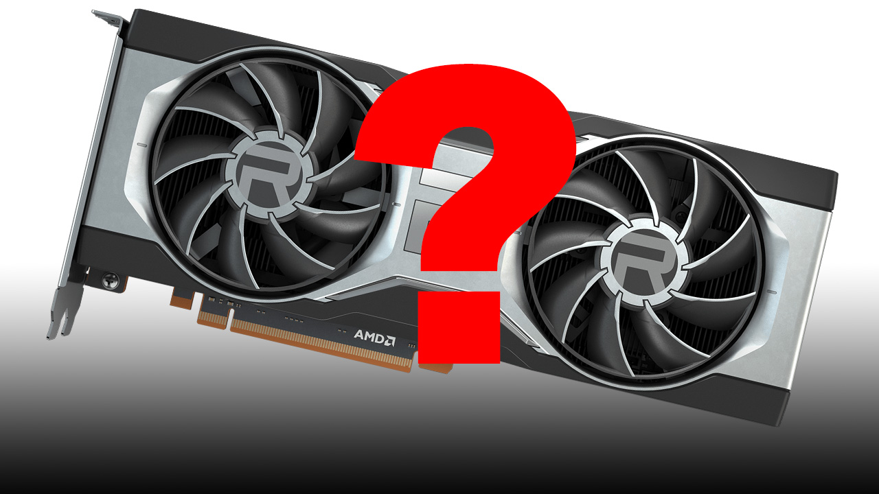 A Gigabyte Radeon card with a big red question mark