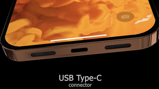 an iPhone 14 concept showing USB-C port