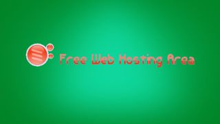 Yeşil arka plan üzerinde Ücretsiz Web Hosting Alanı logosu