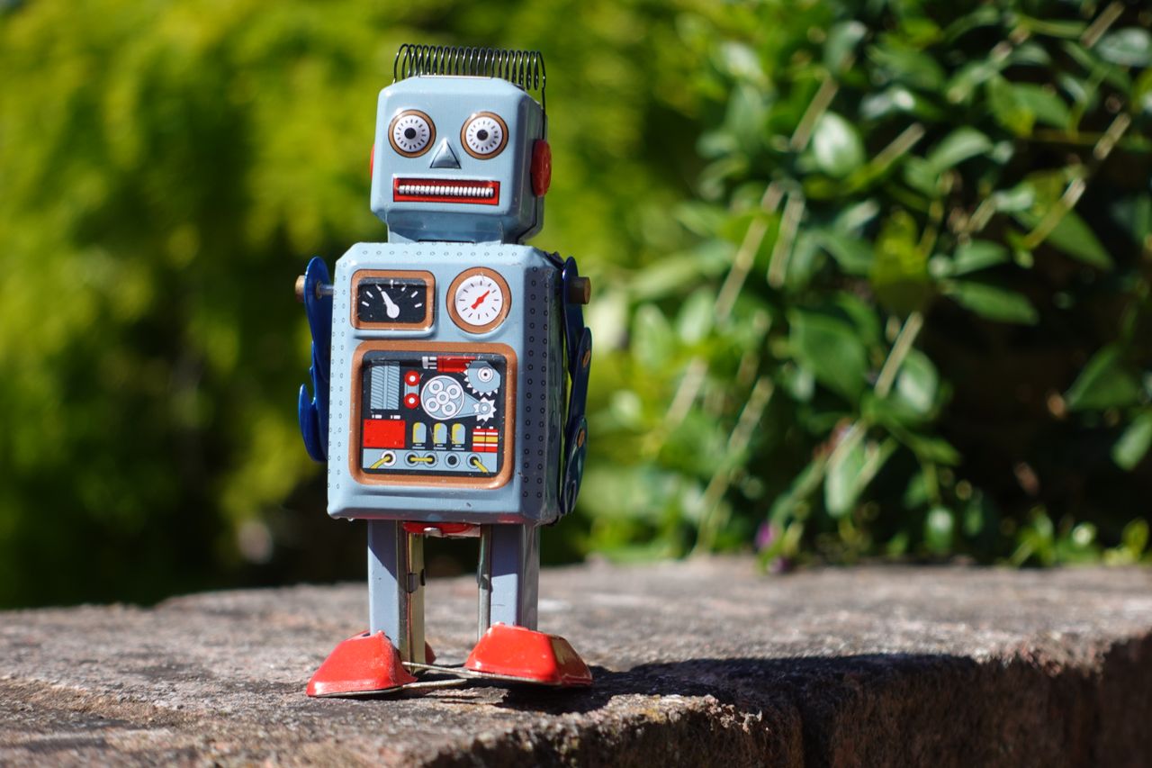 robot on a wall