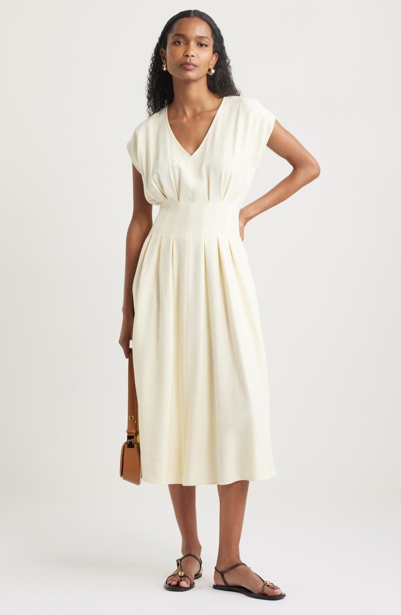 Pleated Midi Dress