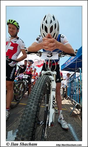 Lukas Fl&uuml;ckiger (Switzerland) concentrates prior to the start