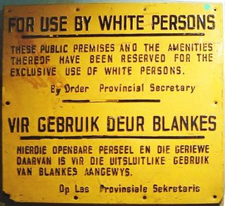 An apartheid-era sign from South Africa.