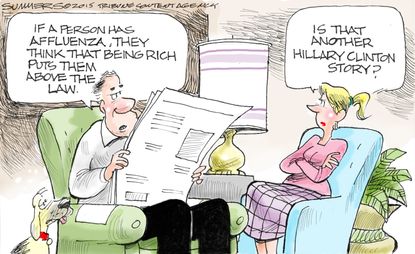 Political cartoon U.S. Affluenza Hillary Clinton