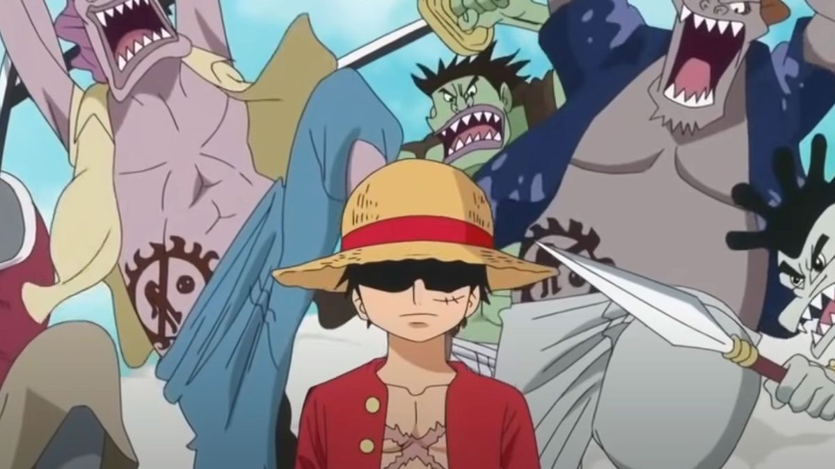 Luffy about to be attacked by Fishmen