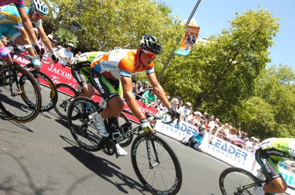 Simon Gerrans (GreenEdge) rode in the pack comfortably, knowing all he had to do was deny Alejandro Valverde of the time bonuses on offer.