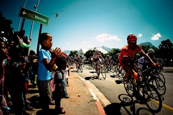 Support along the route for the riders.