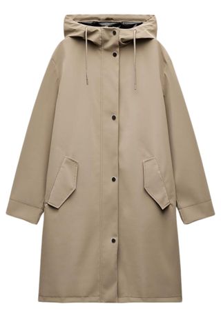 Zara Water-repellant Wind Protection Rubberised Rain Coat