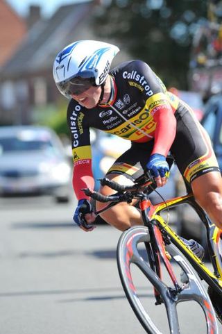 Stijn Devolder (Vacansoleil-DCM) in action during the Tour of Belgium prologue
