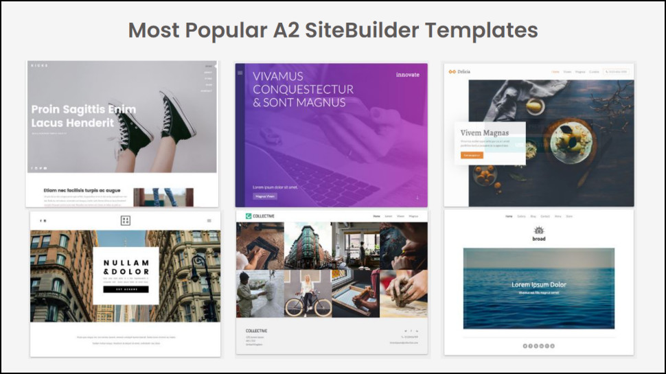 A2 Hosting SiteBuilder templates