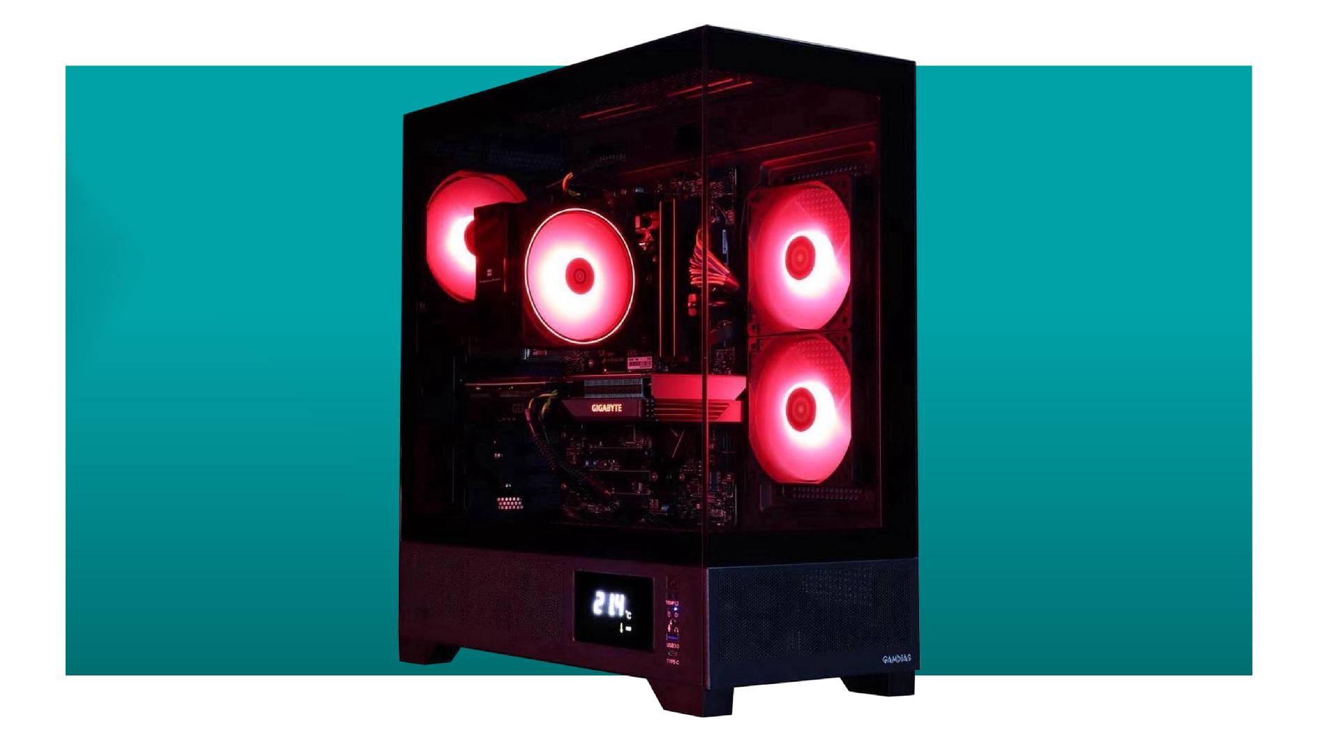 Cobratype Pilot gaming PC on a blue background