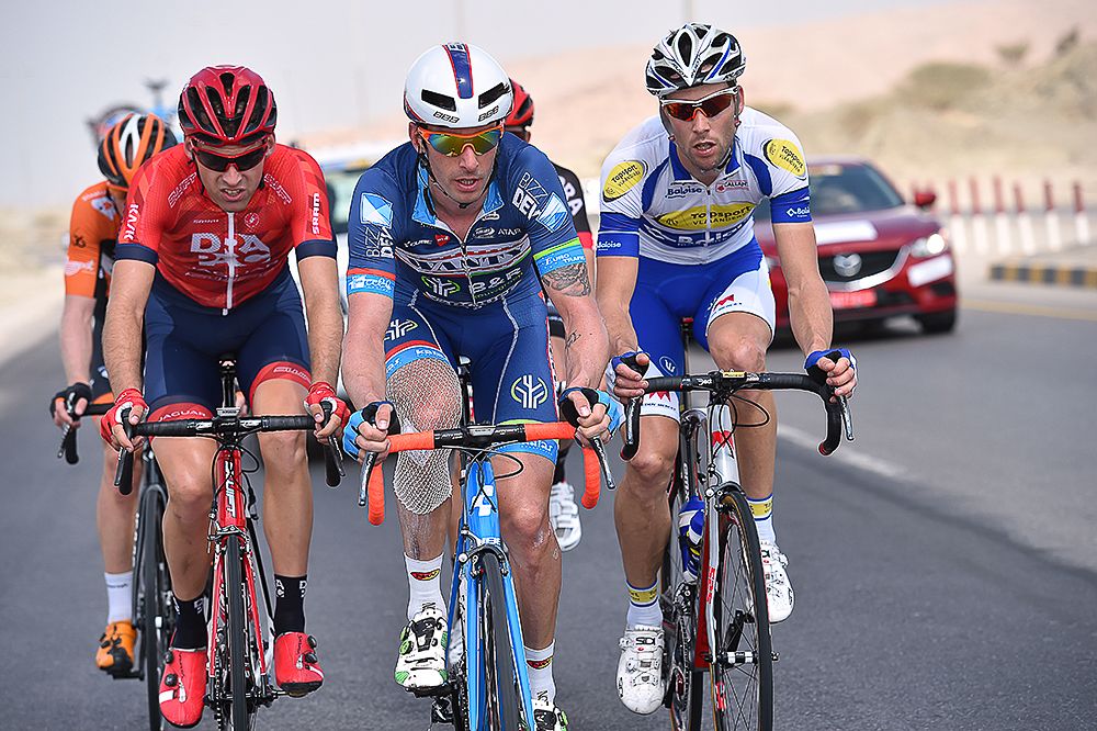 Stage 1 breakaway riders Berden De Vries, Peter Koning, Christoph Pfinsten, Pieter Vanspeybrouck and Kenny Dehaes