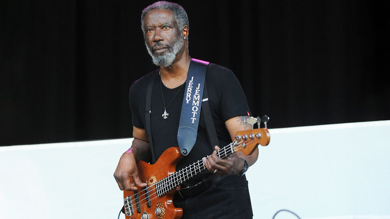 Jerry Jemmott performs onstage with the Gregg Allman Band at the Verizon Wireless Amphitheater in Alpharetta, Georgia on June 21, 2013