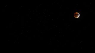 View of supermoon lunar eclipse