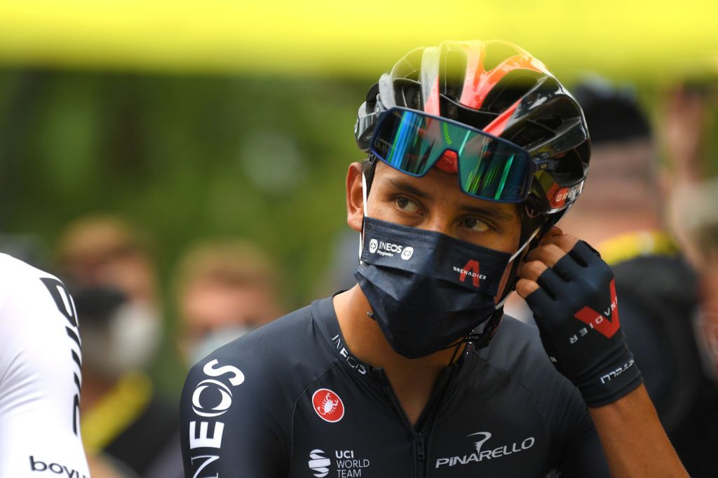 NICE FRANCE AUGUST 29 Start Egan Arley Bernal Gomez of Colombia and Team INEOS Grenadiers Nice City during the 107th Tour de France 2020 Stage 1 a 156km stage from Nice Moyen Pays to Nice TDF2020 LeTour on August 29 2020 in Nice France Photo by Tim de WaeleGetty Images