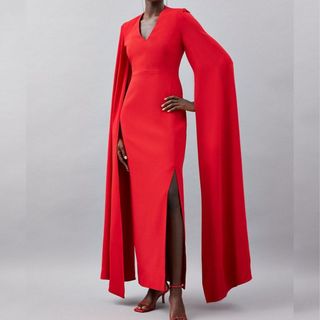 Karen Millen red cape dress