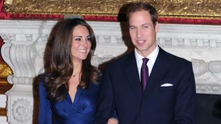 Prince William and Catherine Middleton pose for photographs in the State Apartments of St James's Palace