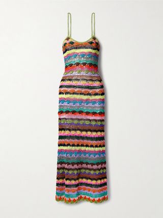 Selina Metallic Crocheted Maxi Dress