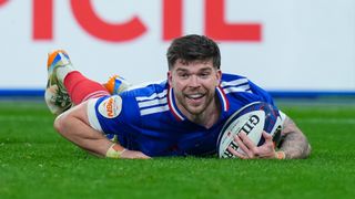 France's Matthieu Jalibert scoring a try at the 2026 Six Nations