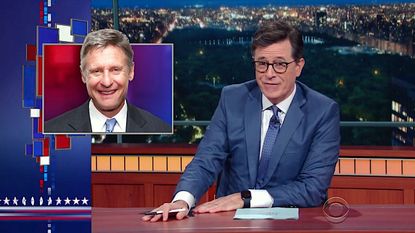 Stephen Colbert has a good laugh over Gary Johnson