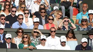 Pippa and Carole Middleton sit amongst other attendees at Wimbledon in 2017