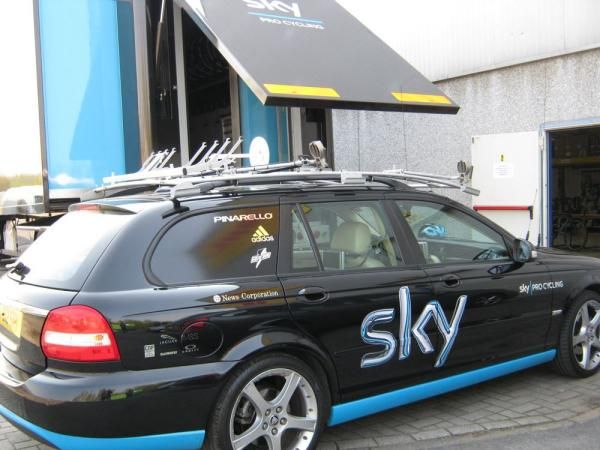 Team Sky use Jaguars for their team cars