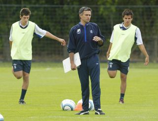 Jose Mourinho during a Chelsea training session