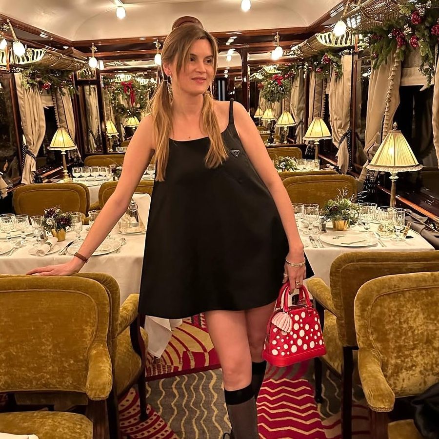 fashion collage of French writer and editor Eug&eacute;nie Trochu wearing a chic black mini dress for 2026