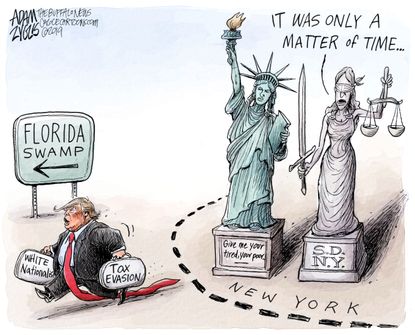Political Cartoon U.S. Trump Moving to Florida swamp