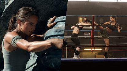 Screenshots from the movie Lara Croft: Tomb Raider, featuring Alicia Vikander