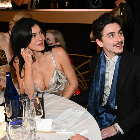 Timothee Chalamet and Kylie Jenner at the 2025 Golden Globes